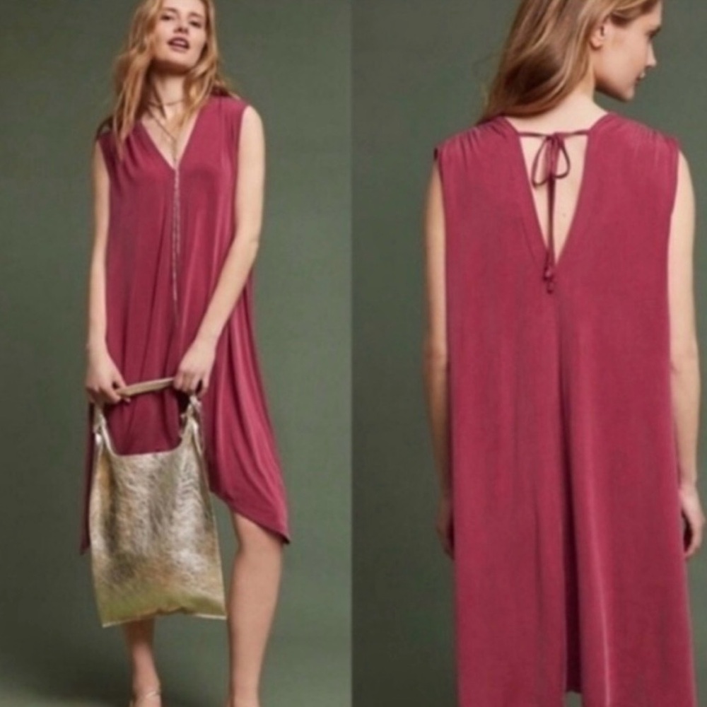 Eli + Ali Cupro Pink Sleeveless Dress, Large, Anthropologie